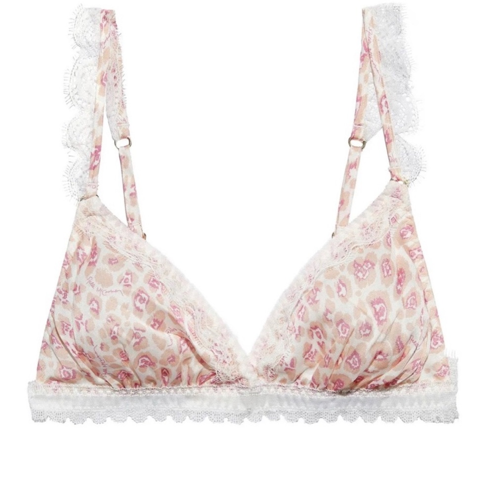 STELLA MCCARTNEY Silk & Satin Bra with Lace NWT
